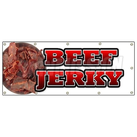 Signmission BEEF JERKY BANNER SIGN meat dried spices dehydrated salted smoked B-120 Beef Jerky
